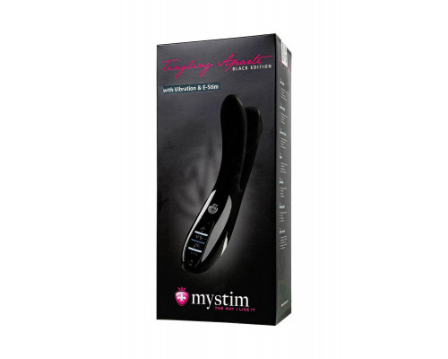 Вибратор Mystim Tingling Apart, силиконовый с электростимуляцией черный, 27 см