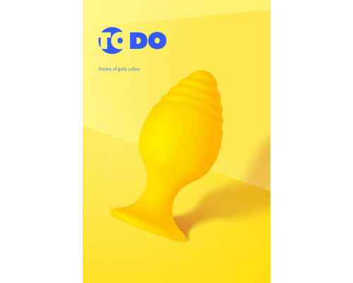 Анальная втулка ToDo by Toyfa Riffle, силикон, желтый, 6 см