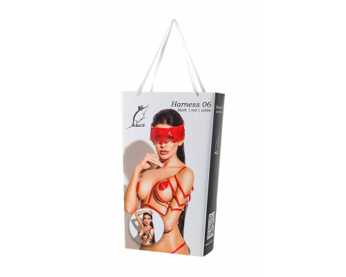 Портупея Me Seduce Queen of hearts Hussard, белая, S/M