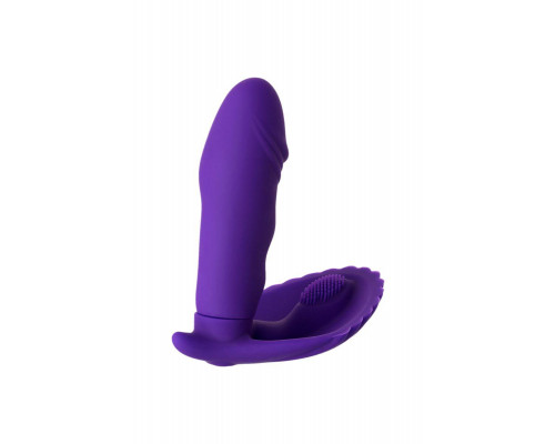 Вибратор A-Toys by TOYFA Fash с клиторальным стимулятором, силикон, фиолетовый, 12 см