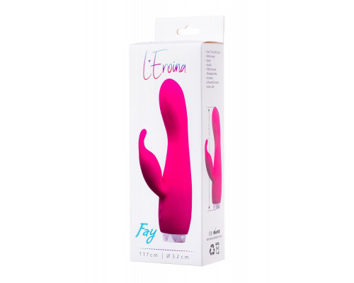Вибратор с клиторальным стимулятором L'Eroina Fay, силикон, розовый, 17 см