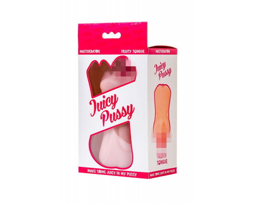 Мастурбатор реалистичный Juicy Pussy by TOYFA Fruity Tongue, рот и вагина, TPE, телесный,19 см
