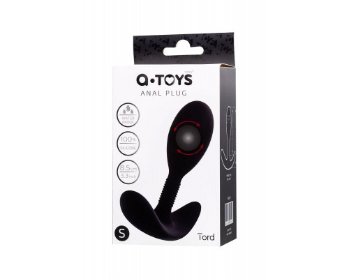 Анальная втулка A-Toys by TOYFA Tord S, силикон, черный, 8,5 см