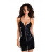 Платье Glossy Naomi из материала Wetlook, черное, XL