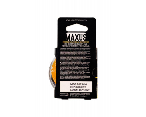 Презервативы Maxus Special, точечные, латекс, ребристые, пластиковый кейс, 3 шт.