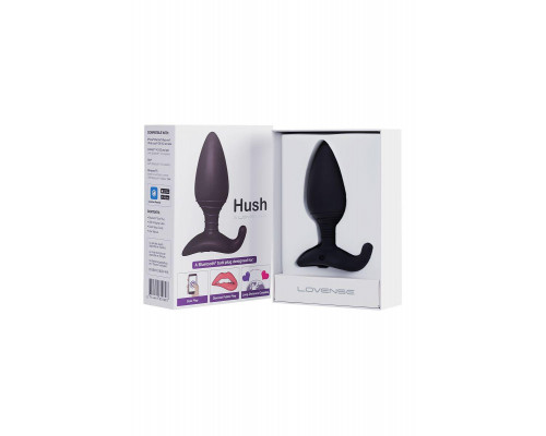 Анальная втулка LOVENSE Hush (L), силикон, черная, 12,1 см