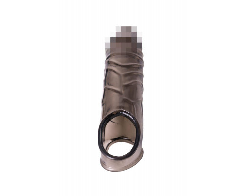 Насадка на пенис XLover by TOYFA для увеличения размера, TPE, черный прозрачный, 15,5 см