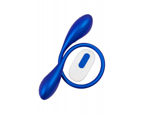 Двойной вибратор L`Eroina APP AGAMIEN с управлением от приложения и пульта, силикон, синий, 46 см
