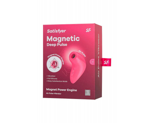 Вакуум-волновой стимулятор клитора Satisfyer Magnetic Deep Pulse, силикон, розовый, 11,6 см