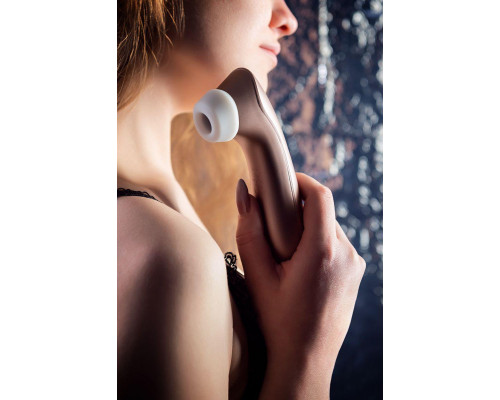 Вакуум-волновой стимулятор клитора Satisfyer Pro 2+, силикон, розовое золото, 15 см