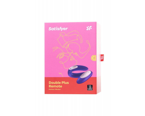 Вибромассажер для пар Satisfyer Double Plus Remote с пультом ДУ, силикон, фиолетовый, 8,8 см