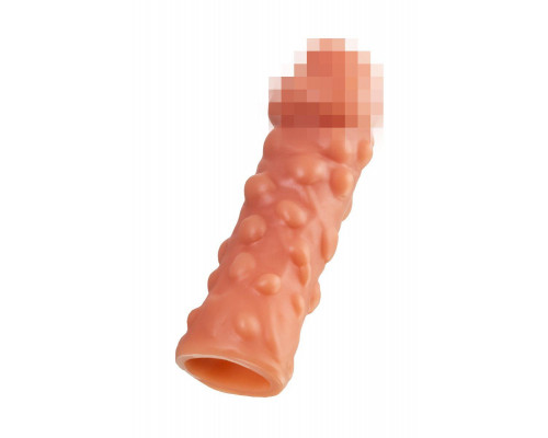 Насадка реалистичная KOKOS PENIS SLEEVE с дополнительной стимуляцией, TPE, телесная, 16.5 см