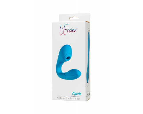 Многофункциональный вибратор L'Eroina Cycla, силикон, голубой, 20 см