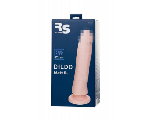 Фаллоимитатор RealStick Silicone Matt B, силикон, телесный, 21,5 см