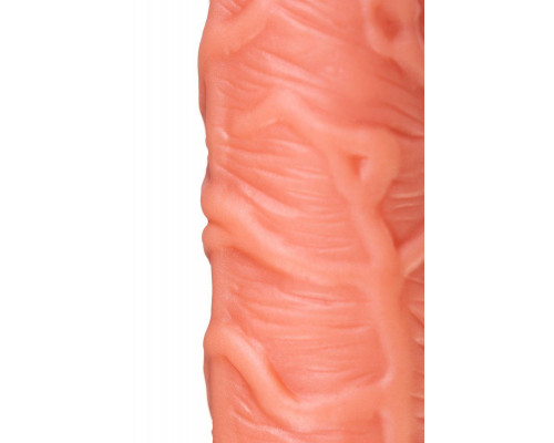 Насадка реалистичная KOKOS PENIS SLEEVE с дополнительной стимуляцией, TPE, телесная, 16.5 см