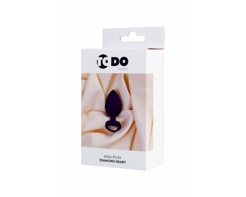 Анальная втулка ToDo by Toyfa Diamond Heart, силикон, фиолетовый, 7 см, Ø 2,8 см