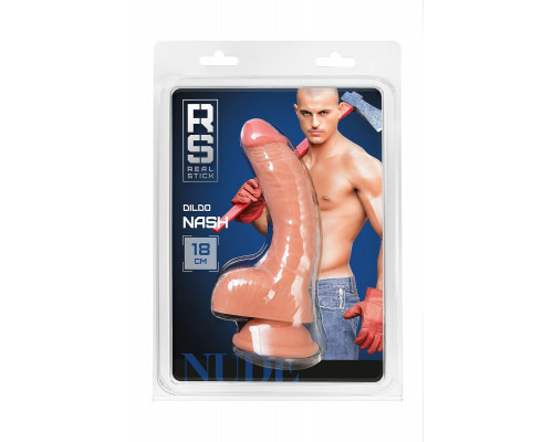 Реалистичный фаллоимитатор RealStick Nude Nash, PVC, телесный, 18 см