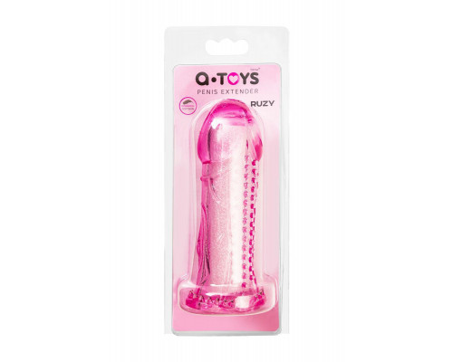 Насадка на пенис с дополнительной стимуляцией A-Toys by TOYFA Ruzy, TPE, розовый, 13,5 см