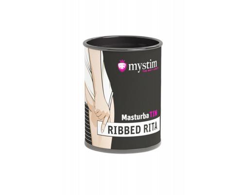 Мастурбатор Mystim MasturbaTIN Ribbed Ritay, TPE, белый, 4,5 см