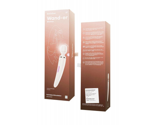 Нереалистичный вибратор Satisfyer Wand-er Woman, ABS пластик, белый, 34 см