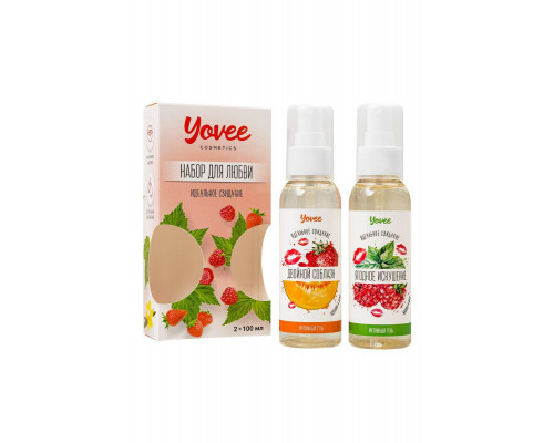 Набор гелей-смазок Yovee для любви (721007+721009), вкусовые (клубника/дыня+малина/мята), 2х100 мл