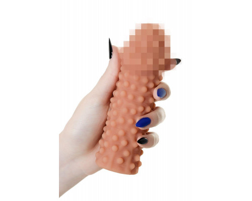 Насадка реалистичная KOKOS EXTREME SLEEVE 10-M с дополнительной стимуляцией, TPE, телесная, 15.8 см