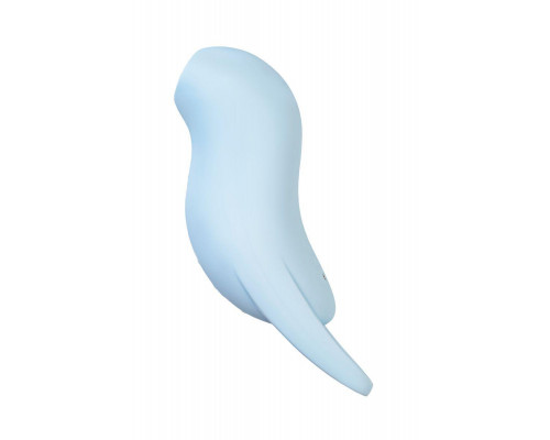 Вакуум-волновой стимулятор клитора с вибрацией Satisfyer Pocket Pro 1, силикон, голубой, 13,9 см