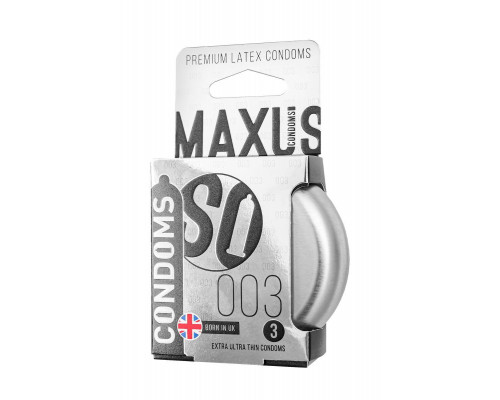 Презервативы Maxus 003, ультро-тонкие, латекс, железный кейс, 3 шт.