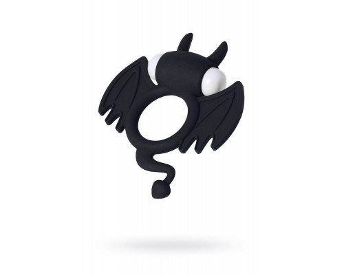 Эрекционное кольцо на пенис JOS COCKY DEVIL, силикон, черный, 8,5 см