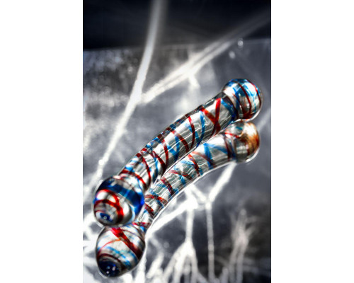 Двусторонний фаллоимитатор Sexus Glass, стекло, прозрачный, 21 см