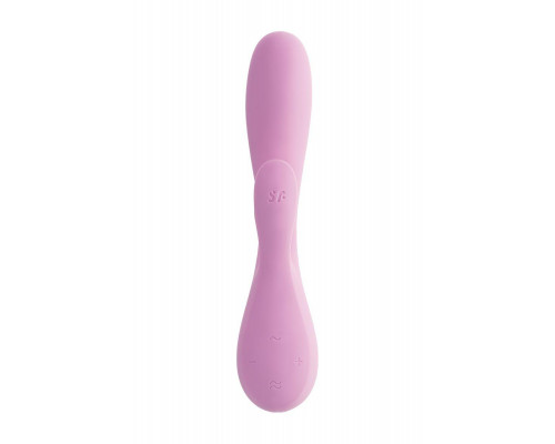 Нереалистичный вибратор Satisfyer Mono Flex Connect App, силикон, розовый, 20,4 см.