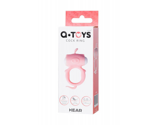Виброкольцо на пенис A-Toys by TOYFA Kear, силикон, розовое, Ø 2 см