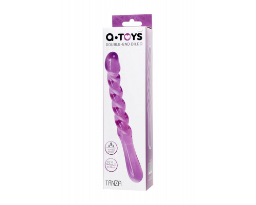 Двусторонний фаллоимитатор A-Toys by TOYFA Tanza, TPE, фиолетовый, 27,5 см