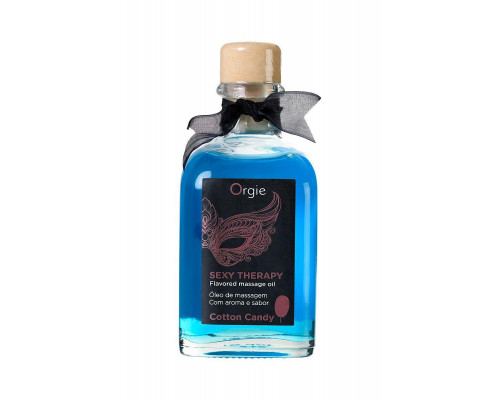 Комплект для сладких игр Orgie Lips (массажное масло для поцелуев, перо), сахарная вата, 100 мл