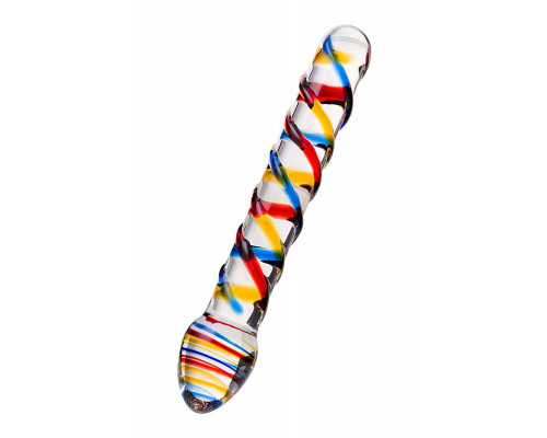 Двусторонний фаллоимитатор Sexus Glass, стекло, прозрачный, 19,5 см