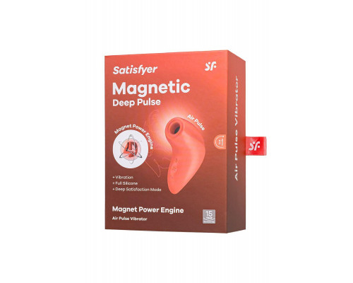 Вакуум-волновой стимулятор клитора Satisfyer Magnetic Deep Pulse, силикон, абрикосовый, 11,6 см
