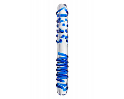 Двусторонний фаллоимитатор Sexus Glass, стекло, прозрачный, 22 см
