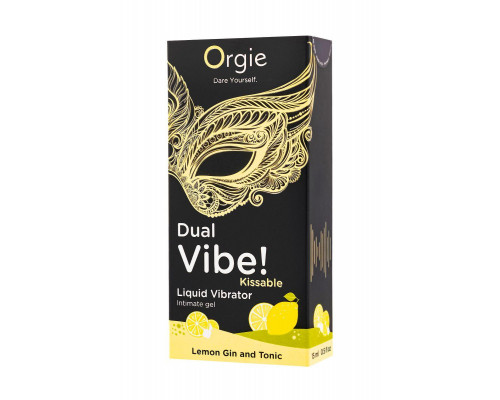 Съедобный гель с эффектом вибрации Orgie DUAL VIBE! Lemon Gin And Tonic, со вкусом джин-тоник, 15 мл