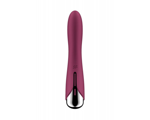Вибратор для точки G  с ротацией Satisfyer Spinning Vibe 1, силикон, бордовый, 17,8 см