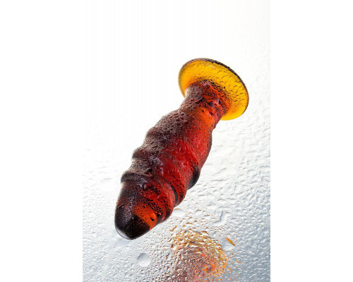 Анальная втулка Sexus Glass, стекло, коричневая, 12,5 см, Ø 4 см