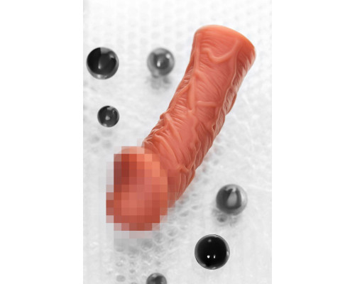 Насадка реалистичная KOKOS PENIS SLEEVE с дополнительной стимуляцией, TPE, телесная, 16.5 см