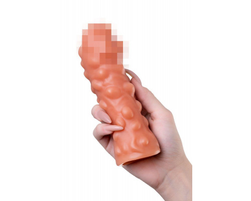 Насадка реалистичная KOKOS PENIS SLEEVE с дополнительной стимуляцией, TPE, телесная, 16.5 см