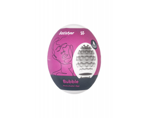 Мастурбатор нереалистичный Satisfyer Egg Single (Bubble), TPE, фиолетовый