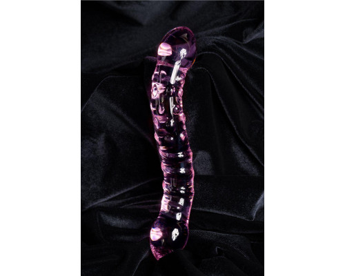 Двусторонний фаллоимитатор Sexus Glass, стекло, розовый, 20,5 см