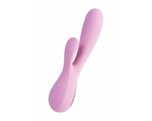 Нереалистичный вибратор Satisfyer Mono Flex Connect App, силикон, розовый, 20,4 см.
