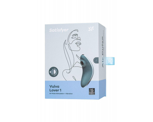 Вакуум-волновой стимулятор клитора с вибрацией Satisfyer Vulva Lover 1, силикон, синий, 11,9 см