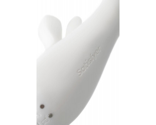 Вибратор с клиторальным стимулятором Satisfyer Double Flex Connect App, белый, силикон, 20 см