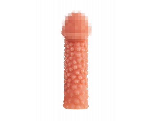 Насадка реалистичная KOKOS COCK SLEEVE 004-L с дополнительной стимуляцией, TPE, телесная, 17.6 см