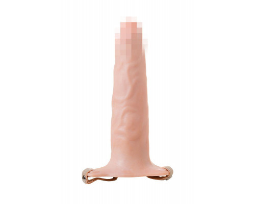 Фаллопротез LoveToy поясной, телесный, 18,5 см