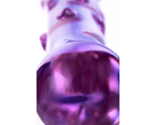 Двусторонний фаллоимитатор Sexus Glass, стекло, фиолетовый, 19,5 см